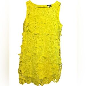 Nina Leonard kiwi tart Scoop Neck 3-D Crochet Lace Sheath dress